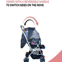 FIRSTCRAWL BABY STROLLER WITH MOSQUITO NET & REVERSIBLE HANDLE - NAVY BLUE
