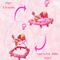 Height Adjustable Musical Walker With Parental Handle (BJ 305-H PINK)