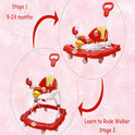 Height Adjustable Musical Walker With Parental Handle (BJ 305-H RED)