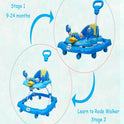 Height Adjustable Musical Walker With Parental Handle (BJ 305-H BLUE)