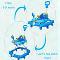 Height Adjustable Musical Walker With Parental Handle (BJ-303H BLUE)