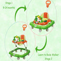 Height Adjustable Musical Walker With Parental Handle (BJ 301-H GREEN)