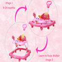 Height Adjustable Musical Walker With Parental Handle (BJ-303H PINK)