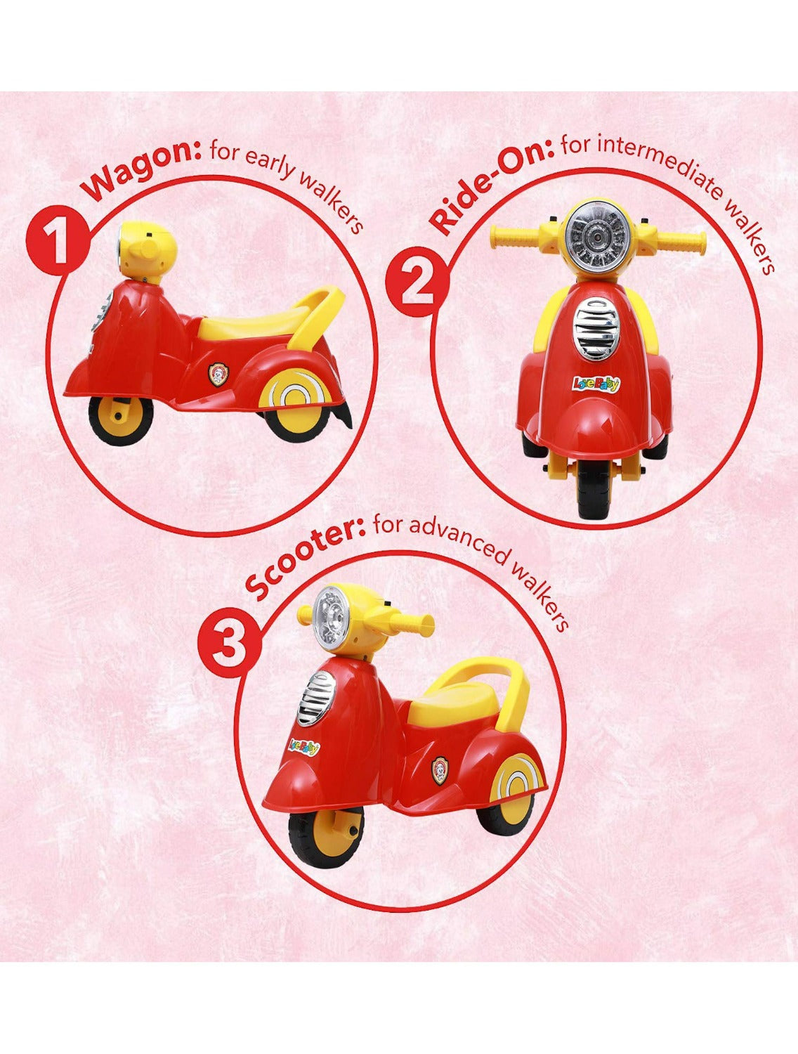 Vespa Rider With Light & Music (Red)