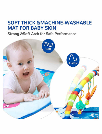 Baby Piano Fitness Rack With Playing Toys - Blue