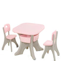 Table Chair Set With 2 Chairs (Pink)