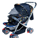 Firstcrawl Baby Stroller With Mosquito Net & Reversible Handle - Galaxy Black