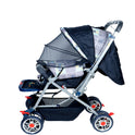Firstcrawl Baby Stroller With Mosquito Net & Reversible Handle - GrAy Bunny