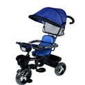 Musical Tricycle With Parental Handle & Canopy (BLUE)
