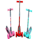 Kids Scooter with 4 Level Height Adjustment & LED Wheels - GREEN