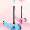 Trendy Skate Scooter With Foldable Handle - Blue