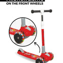 Kids Scooter with 4 Level Height Adjustment & LED Wheels - GREEN