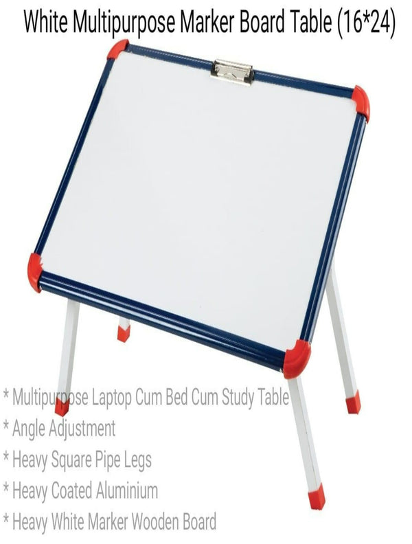 Foldable Portable Laptop Study Writing Bed, Writeable Whiteboard with Paper Holding Clip - 16*24