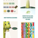 Learning BOARD 34pcs dinosaur kids drawing projector table with light -GREEN