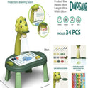 Learning BOARD 34pcs dinosaur kids drawing projector table with light -GREEN
