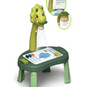 Learning BOARD 34pcs dinosaur kids drawing projector table with light -GREEN