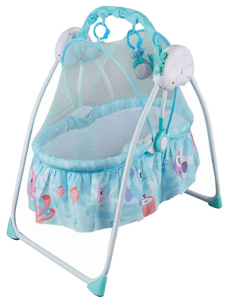 Bioby Electric Baby Swing Chair, Infant Swing with Remote Control, Built-In  Blue