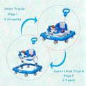 Height Adjustable Musical Walker With Parental Handle (BJ 301-H BLUE)